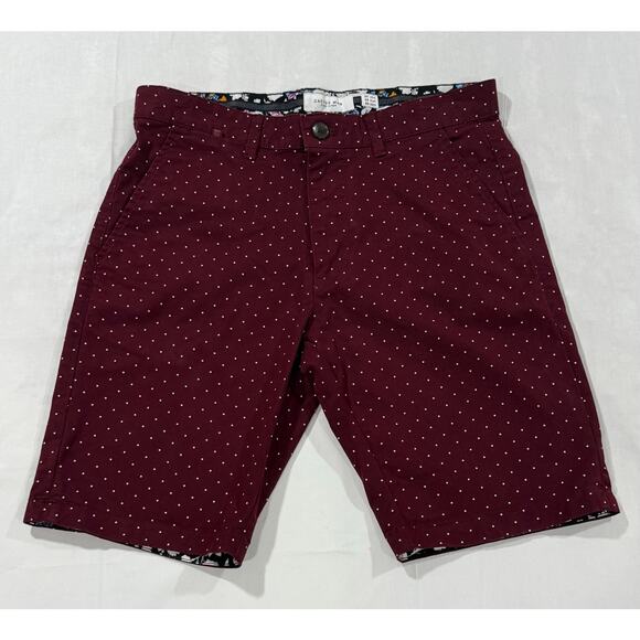 Men's Ricky Singh Cactus Man Maroon Polka Dot Poplin Shorts sz 30 (M0002) - Picture 1 of 9